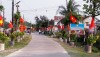 Tuyến đường hoa, cờ Tổ quốc tại khu dân cư Tiên Đỏa - Công trình chào mừng Đại hội đại biểu MTTQ Việt Nam huyện Thăng Bình lần thứ XI