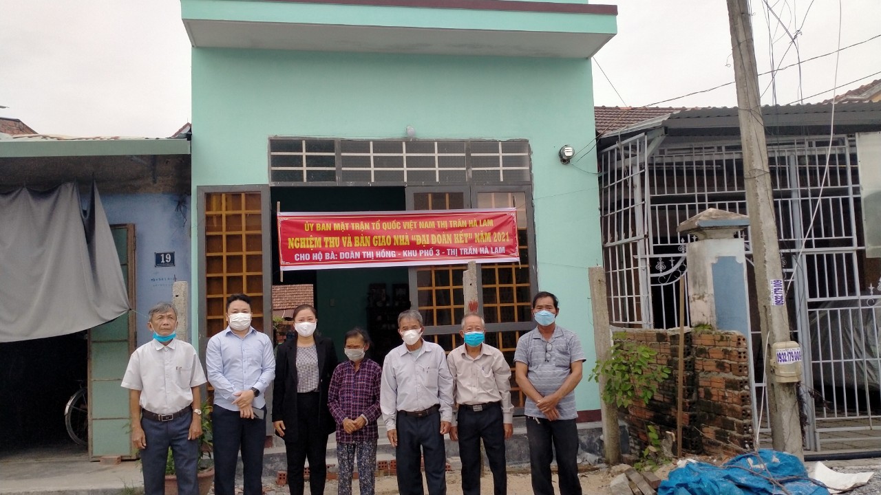 UBMT TQVN thị trấn Hà Lam kết nối mạnh thường quân hỗ trợ xây mới nhà ở cho hộ nghèo năm 2021